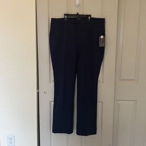 NYDJ Slimming Trouser Pants Women's Size 18 Black Stretch Flat Front Blue